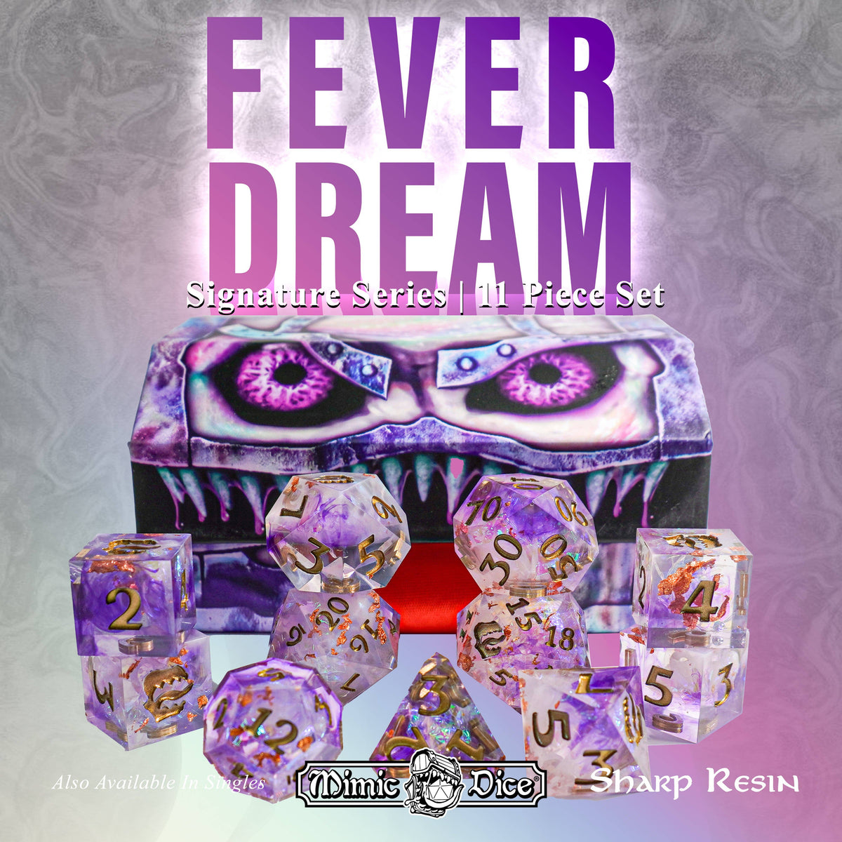 Mimic Dice: Fever Dream - 11-Piece RPG Dice Set
