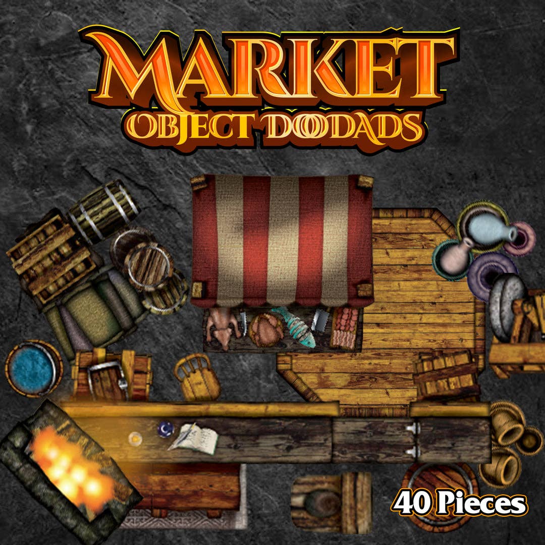 D&D Terrain - Market - 40 Pieces