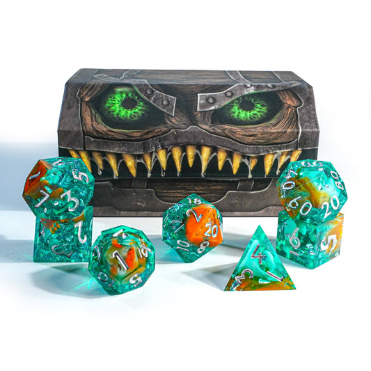 Mimic Dice: Ochre Jelly - 7-Piece RPG Dice Set