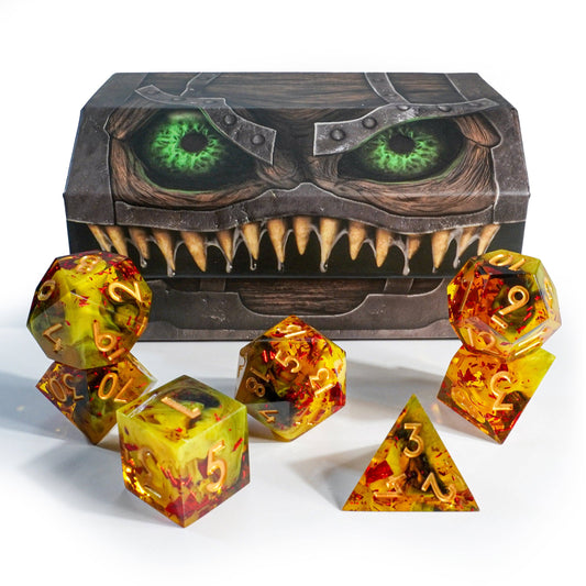 Mimic Dice: Bloodpetal - 7-Piece RPG Dice Set