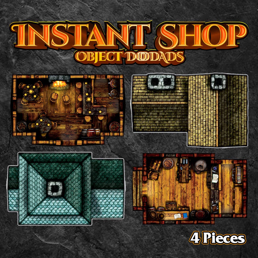 D&D Terrain - Instant Shops - 4 Pieces