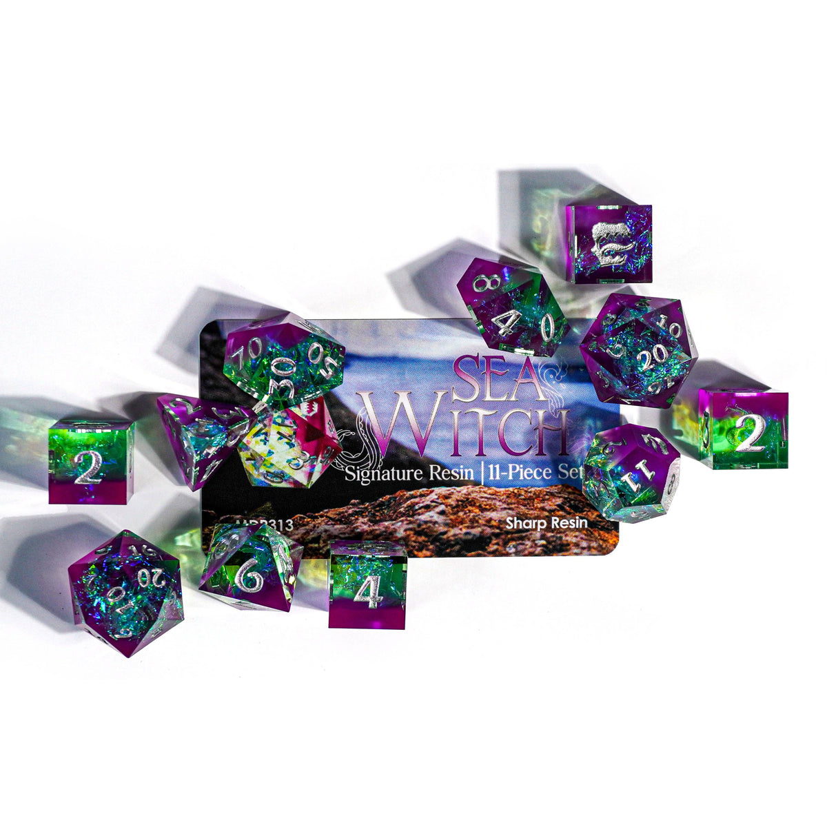 Mimic Dice: Sea Witch - 11-Piece RPG Dice Set