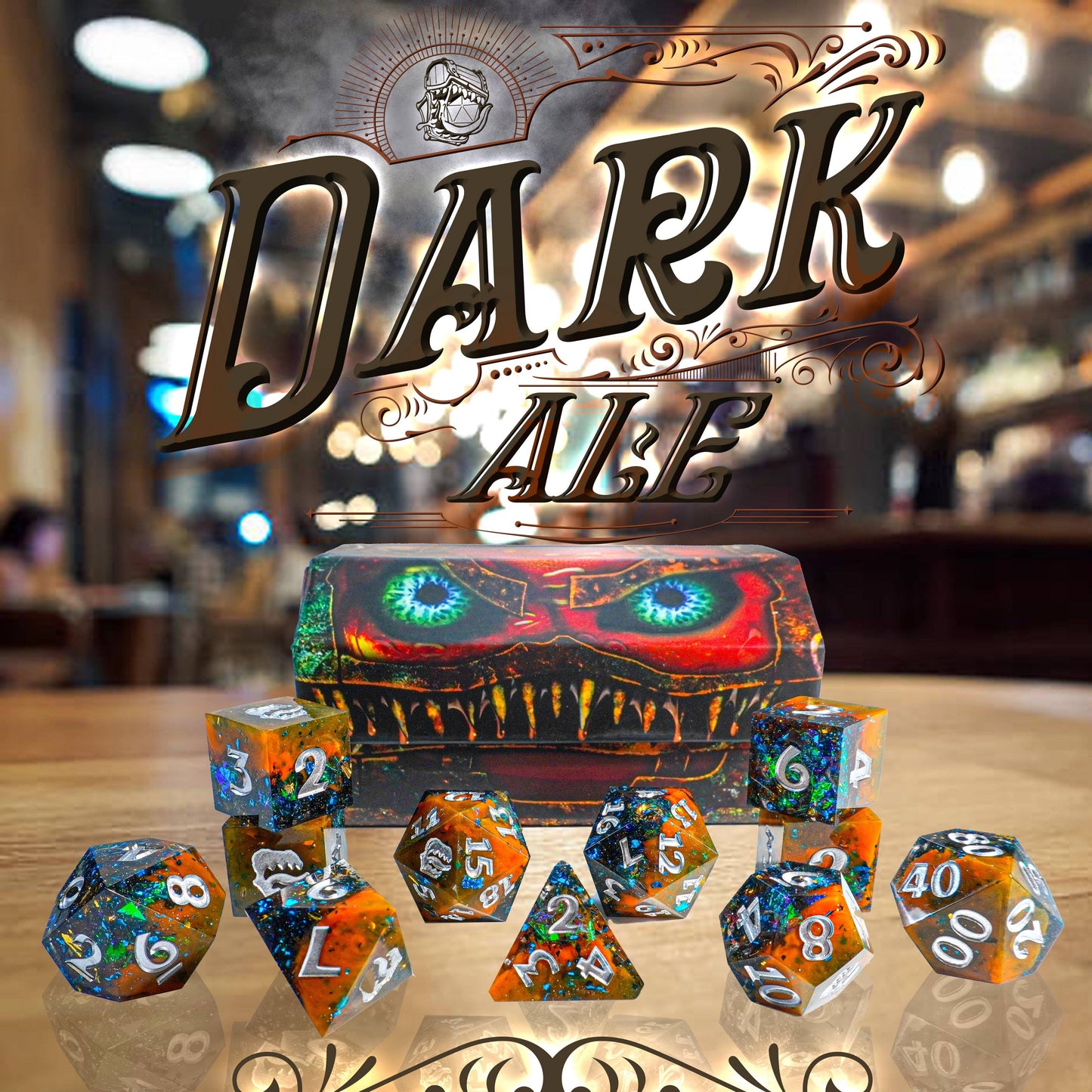 Mimic Dice: Dark Ale - 11-Piece RPG Dice Set