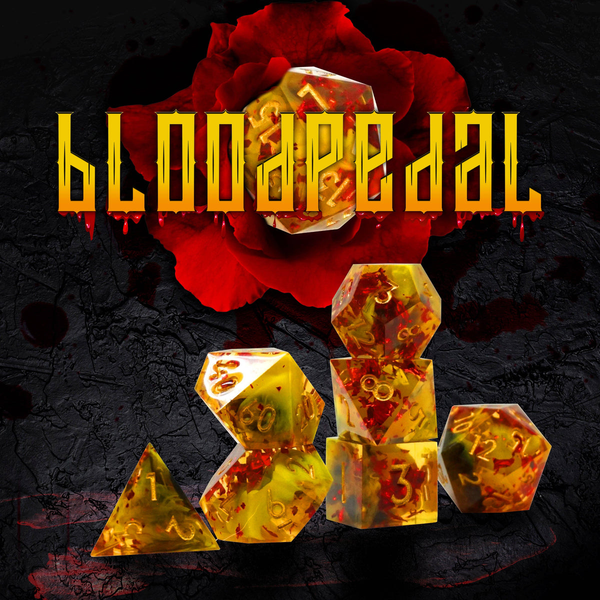 Mimic Dice: Bloodpetal - 7-Piece RPG Dice Set
