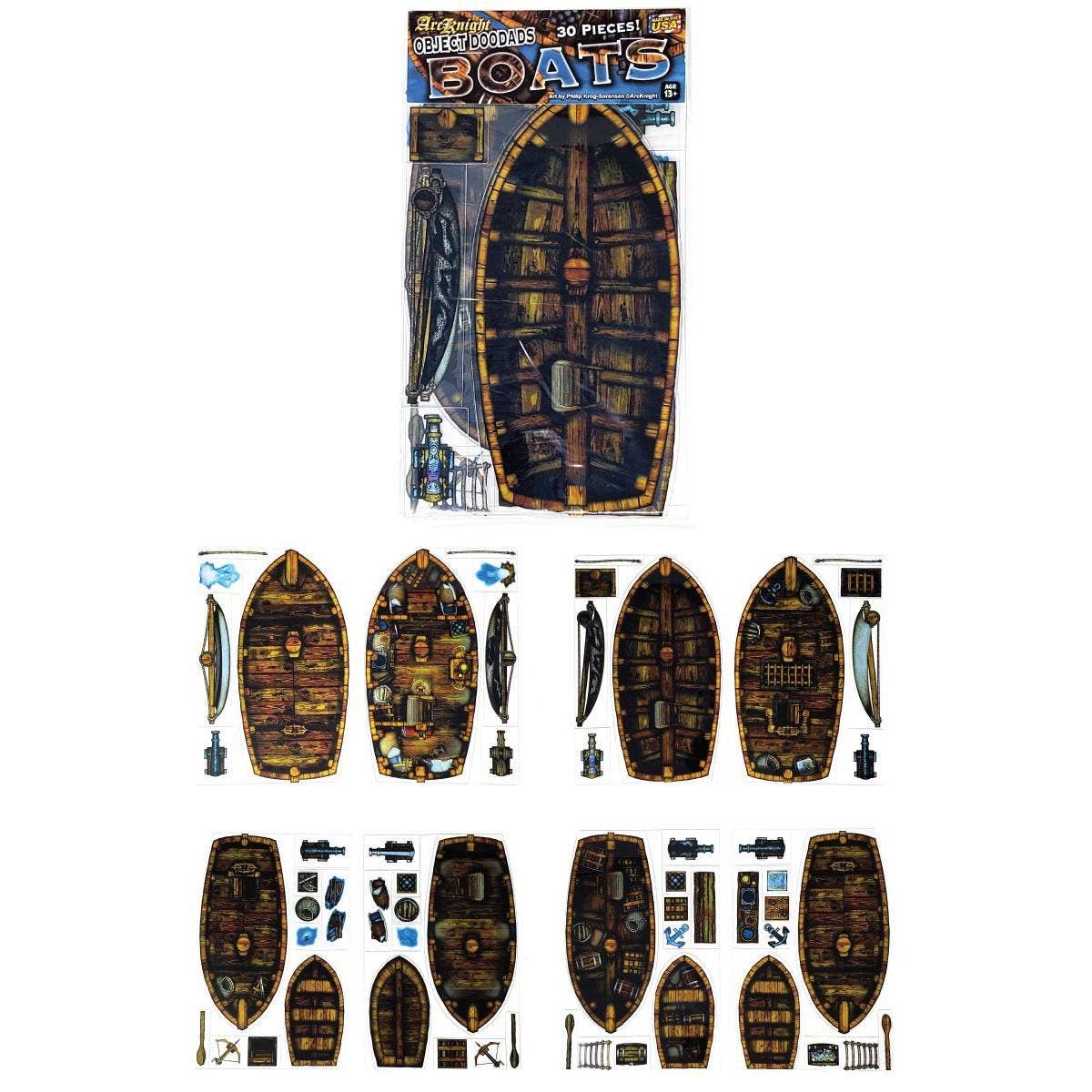 D&D Terrain Roleplaying Objects - 30 Pieces - Boats -