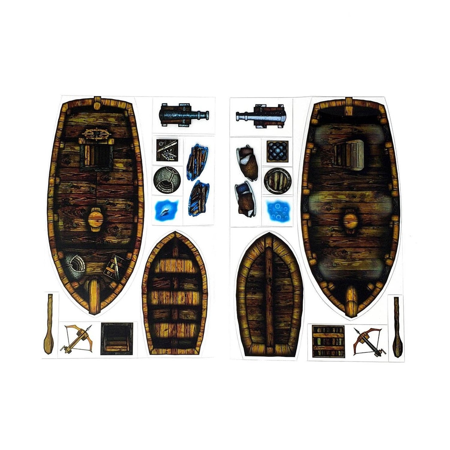 D&D Terrain Roleplaying Objects - 30 Pieces - Boats -