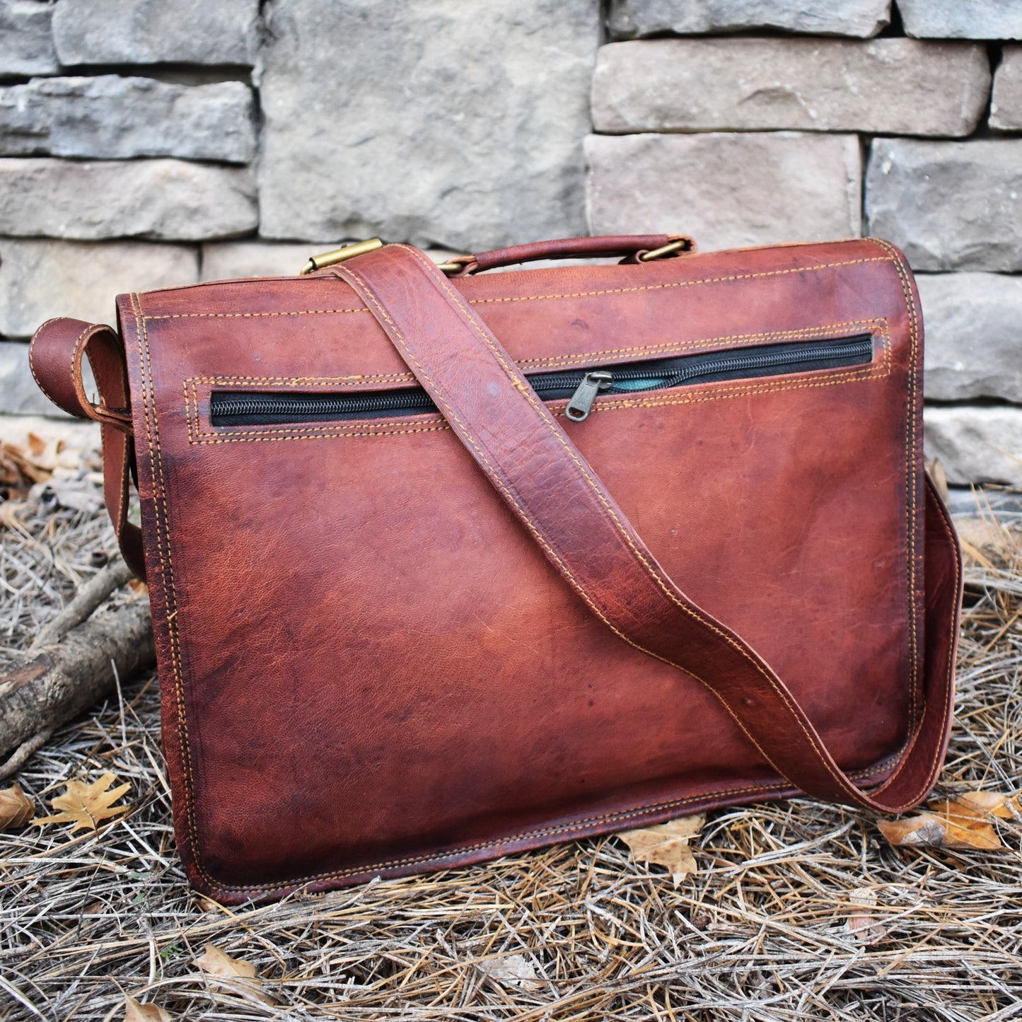 "The Adventurer" Leather Laptop Bag - Large