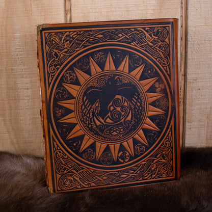 "The Ravens" Tan Spellbook Leather Journal