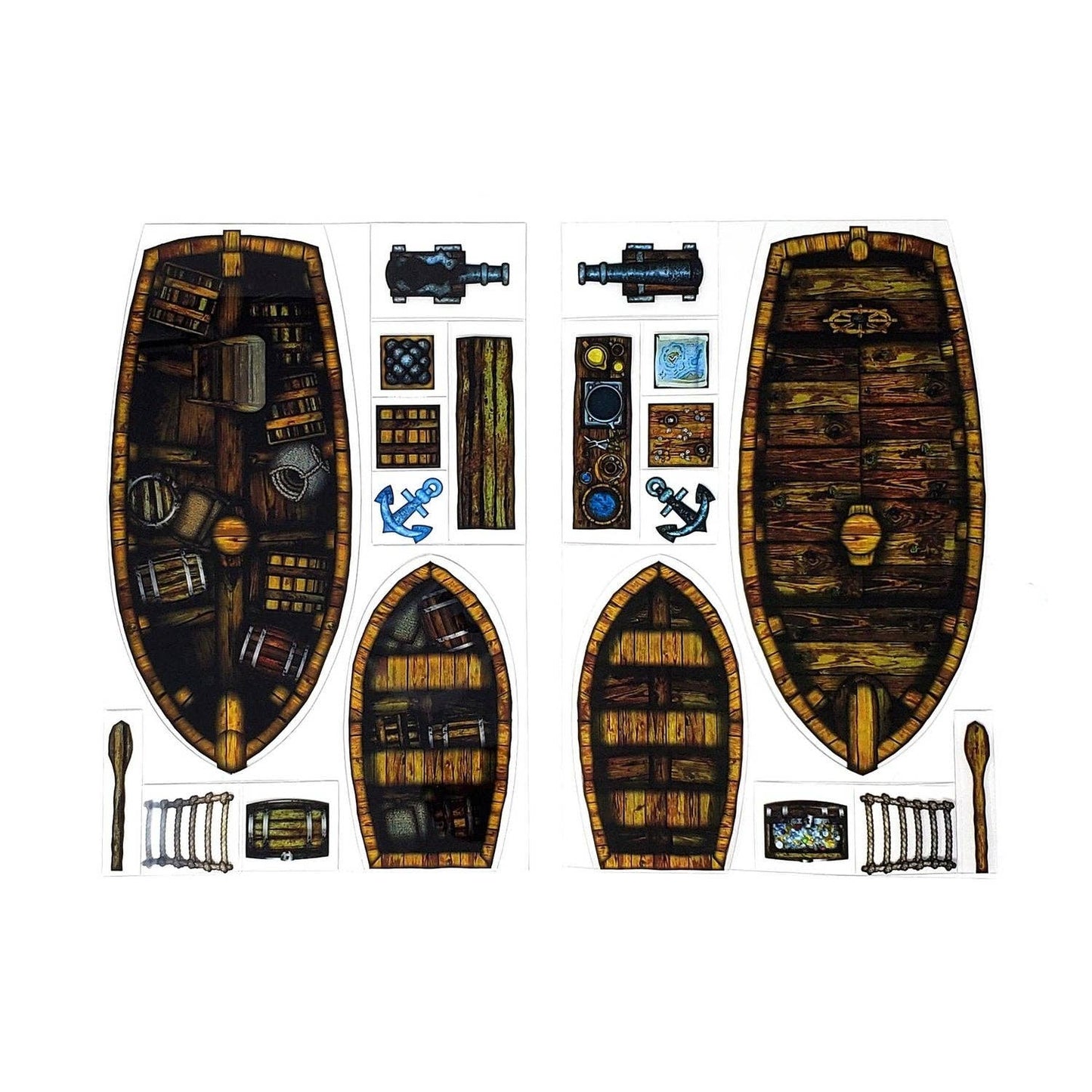 D&D Terrain Roleplaying Objects - 30 Pieces - Boats -
